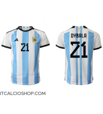 Argentina Paulo Dybala #21 Prima Maglia Mondiali 2022 Manica Corta